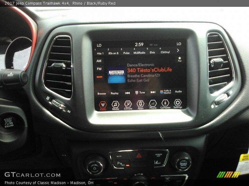 Rhino / Black/Ruby Red 2017 Jeep Compass Trailhawk 4x4