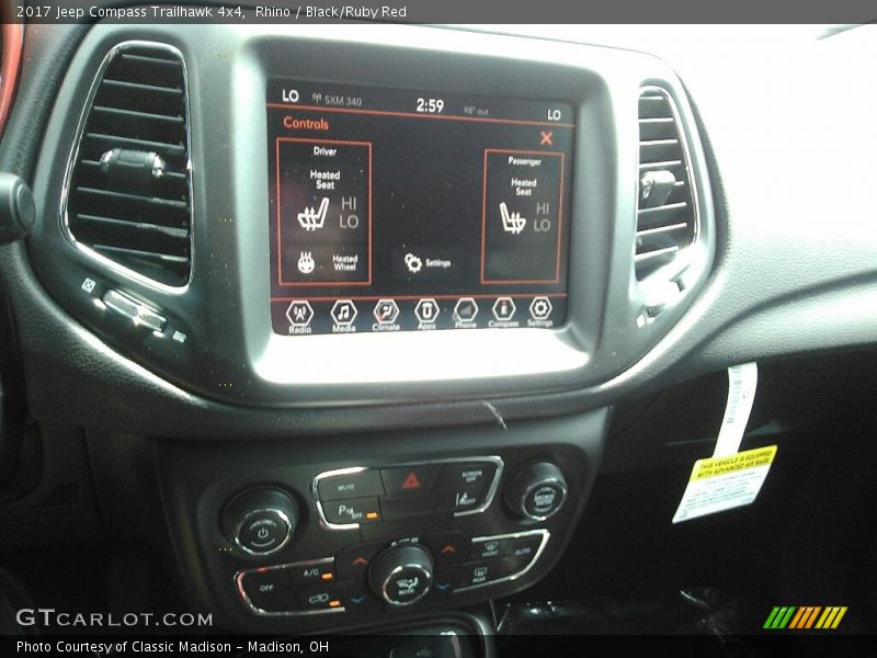 Rhino / Black/Ruby Red 2017 Jeep Compass Trailhawk 4x4