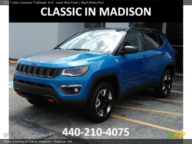 Laser Blue Pearl / Black/Ruby Red 2017 Jeep Compass Trailhawk 4x4