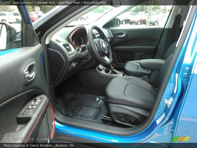 Laser Blue Pearl / Black/Ruby Red 2017 Jeep Compass Trailhawk 4x4