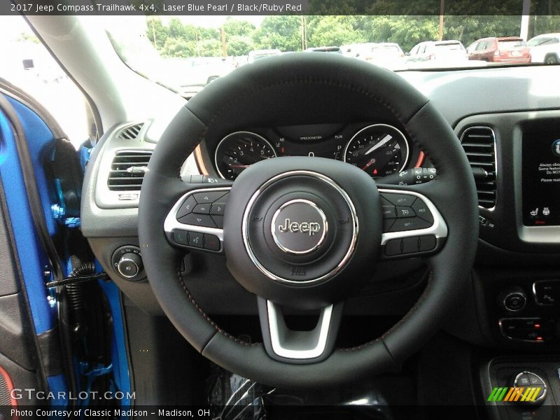 Laser Blue Pearl / Black/Ruby Red 2017 Jeep Compass Trailhawk 4x4