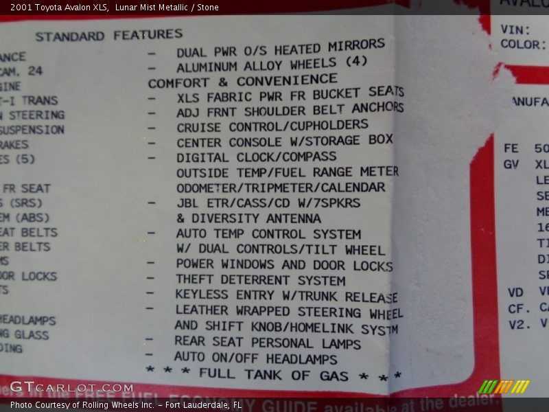 Lunar Mist Metallic / Stone 2001 Toyota Avalon XLS