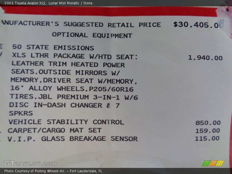 Lunar Mist Metallic / Stone 2001 Toyota Avalon XLS