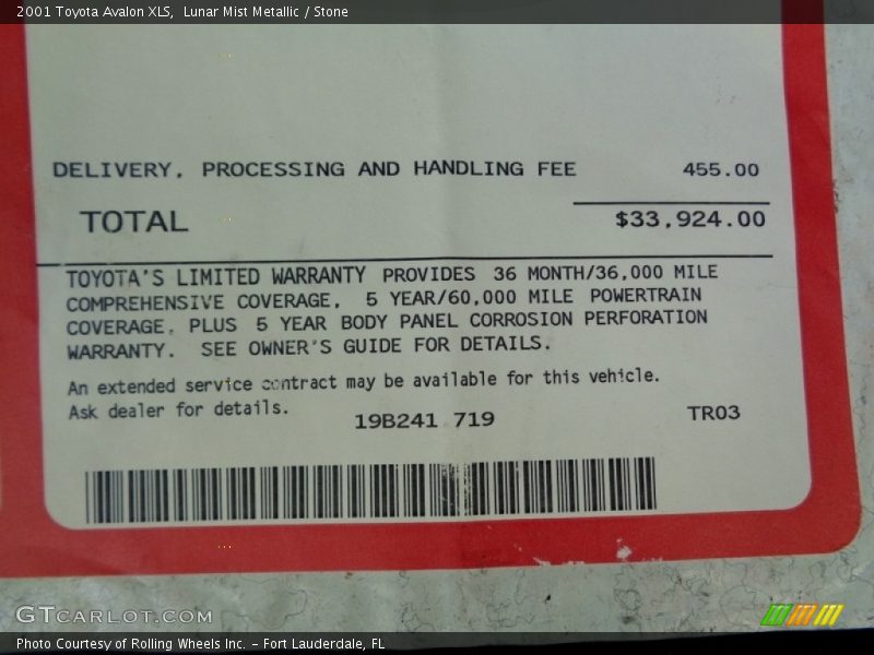 Lunar Mist Metallic / Stone 2001 Toyota Avalon XLS