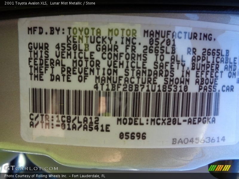 Lunar Mist Metallic / Stone 2001 Toyota Avalon XLS
