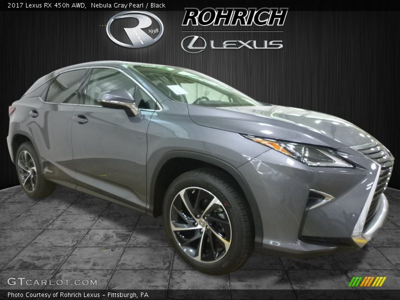 Nebula Gray Pearl / Black 2017 Lexus RX 450h AWD