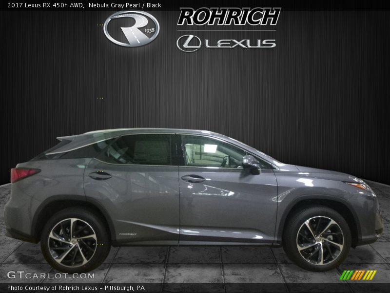 Nebula Gray Pearl / Black 2017 Lexus RX 450h AWD
