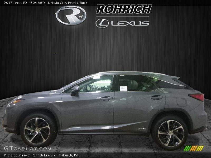 Nebula Gray Pearl / Black 2017 Lexus RX 450h AWD