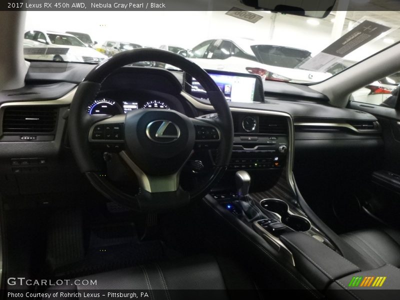 Nebula Gray Pearl / Black 2017 Lexus RX 450h AWD