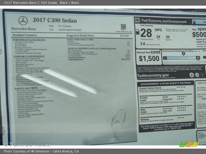 Black / Black 2017 Mercedes-Benz C 300 Sedan