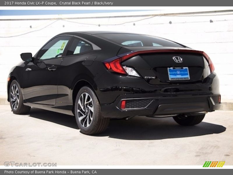 Crystal Black Pearl / Black/Ivory 2017 Honda Civic LX-P Coupe
