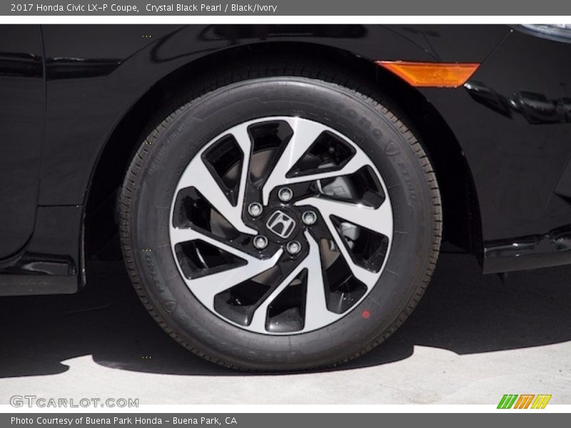 Crystal Black Pearl / Black/Ivory 2017 Honda Civic LX-P Coupe