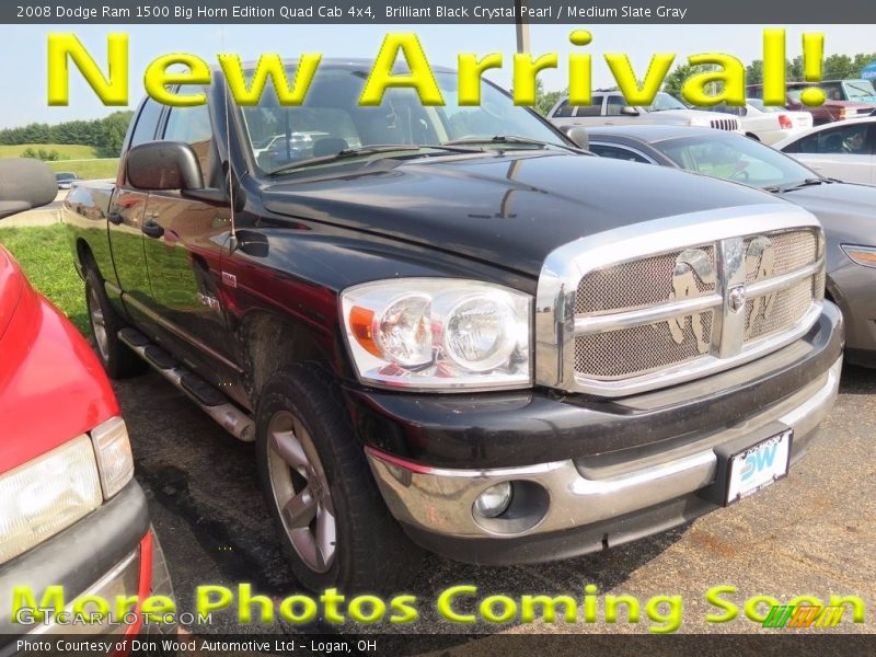 Brilliant Black Crystal Pearl / Medium Slate Gray 2008 Dodge Ram 1500 Big Horn Edition Quad Cab 4x4