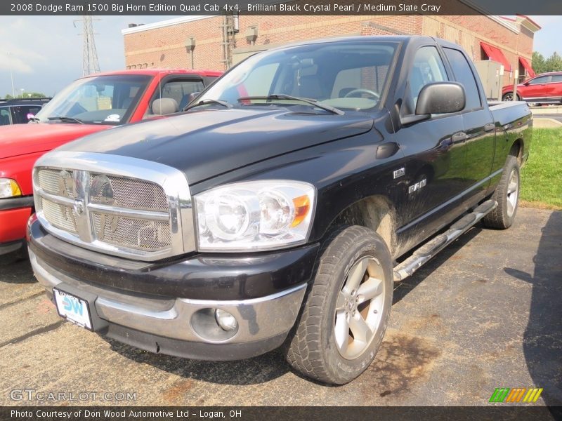 Brilliant Black Crystal Pearl / Medium Slate Gray 2008 Dodge Ram 1500 Big Horn Edition Quad Cab 4x4
