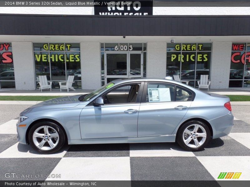 Liquid Blue Metallic / Venetian Beige 2014 BMW 3 Series 320i Sedan