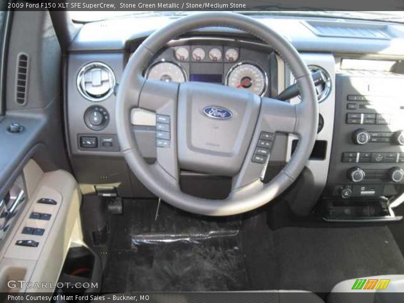 Stone Green Metallic / Stone/Medium Stone 2009 Ford F150 XLT SFE SuperCrew