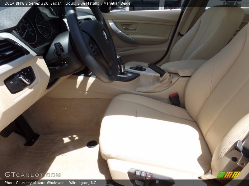 Liquid Blue Metallic / Venetian Beige 2014 BMW 3 Series 320i Sedan