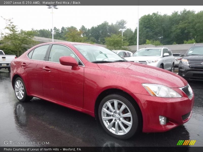 Matador Red Mica / Black 2007 Lexus IS 250 AWD