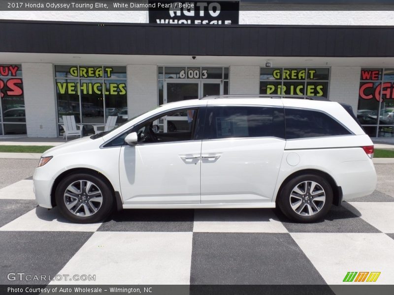 White Diamond Pearl / Beige 2017 Honda Odyssey Touring Elite