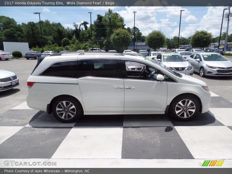 White Diamond Pearl / Beige 2017 Honda Odyssey Touring Elite