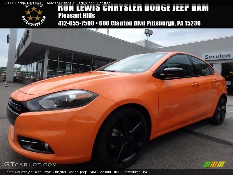 Header Orange / Black/Light Tungsten 2014 Dodge Dart SXT