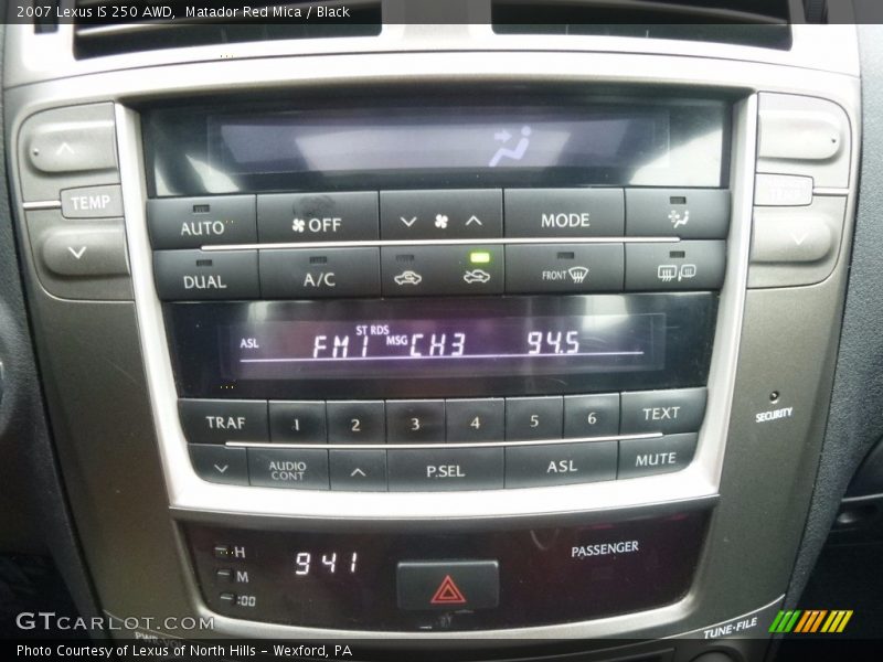 Matador Red Mica / Black 2007 Lexus IS 250 AWD