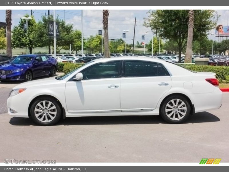 Blizzard White Pearl / Light Gray 2012 Toyota Avalon Limited