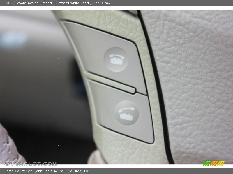 Blizzard White Pearl / Light Gray 2012 Toyota Avalon Limited