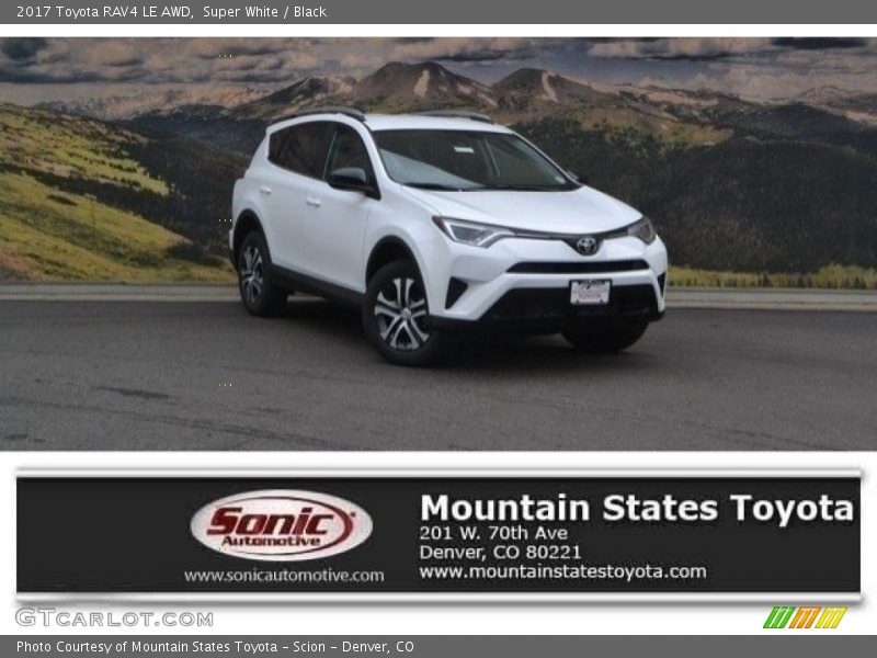 Super White / Black 2017 Toyota RAV4 LE AWD
