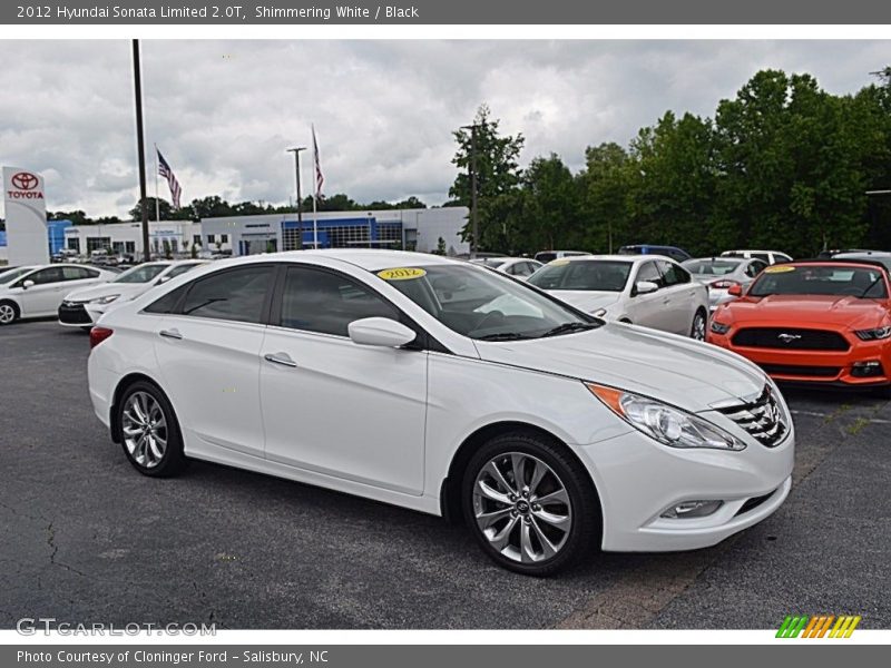 Shimmering White / Black 2012 Hyundai Sonata Limited 2.0T