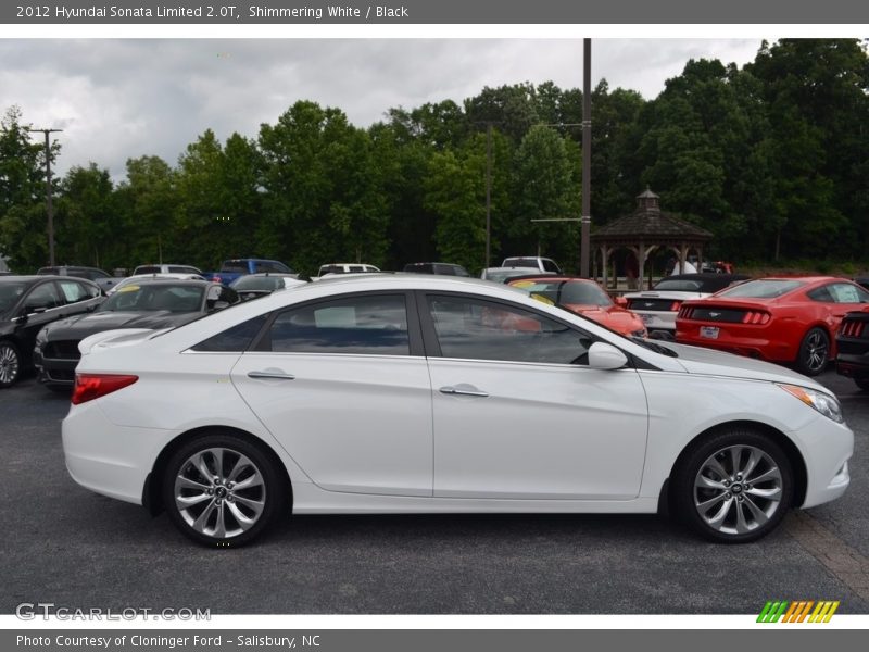 Shimmering White / Black 2012 Hyundai Sonata Limited 2.0T
