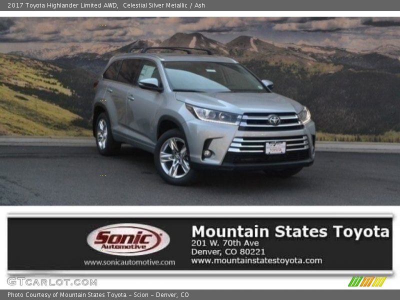 Celestial Silver Metallic / Ash 2017 Toyota Highlander Limited AWD