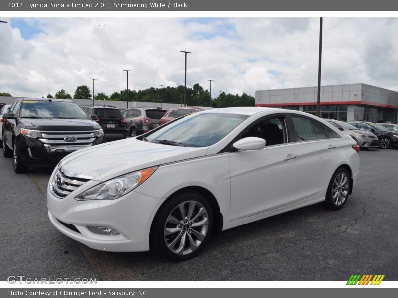 Shimmering White / Black 2012 Hyundai Sonata Limited 2.0T