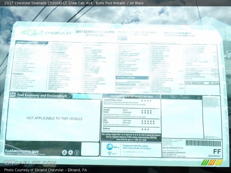 Butte Red Metallic / Jet Black 2017 Chevrolet Silverado 2500HD LT Crew Cab 4x4