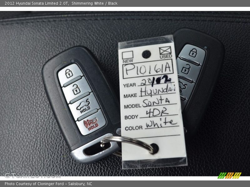 Shimmering White / Black 2012 Hyundai Sonata Limited 2.0T