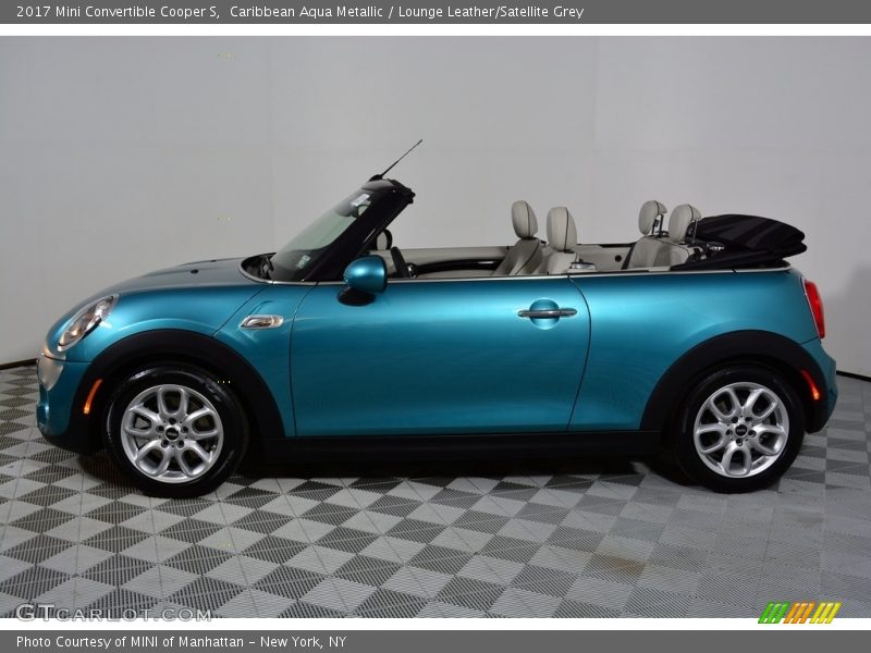 Caribbean Aqua Metallic / Lounge Leather/Satellite Grey 2017 Mini Convertible Cooper S