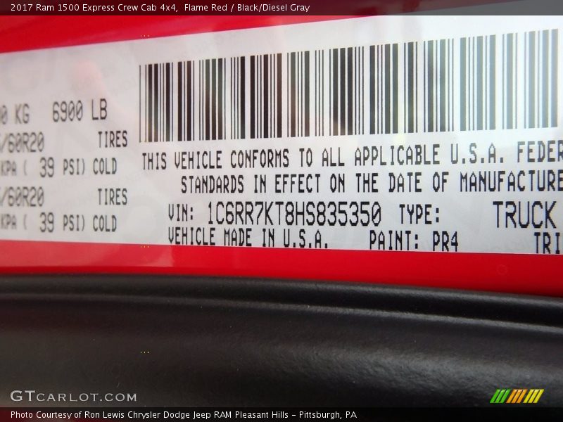 2017 1500 Express Crew Cab 4x4 Flame Red Color Code PR4