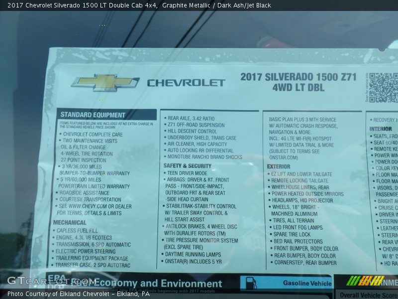 Graphite Metallic / Dark Ash/Jet Black 2017 Chevrolet Silverado 1500 LT Double Cab 4x4