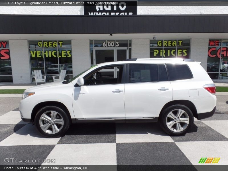Blizzard White Pearl / Sand Beige 2012 Toyota Highlander Limited
