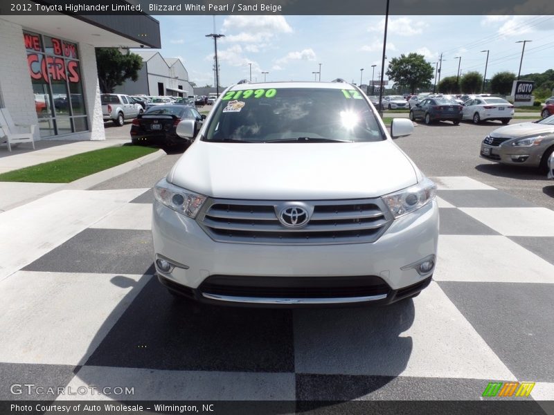 Blizzard White Pearl / Sand Beige 2012 Toyota Highlander Limited