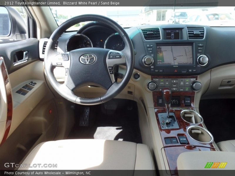 Blizzard White Pearl / Sand Beige 2012 Toyota Highlander Limited