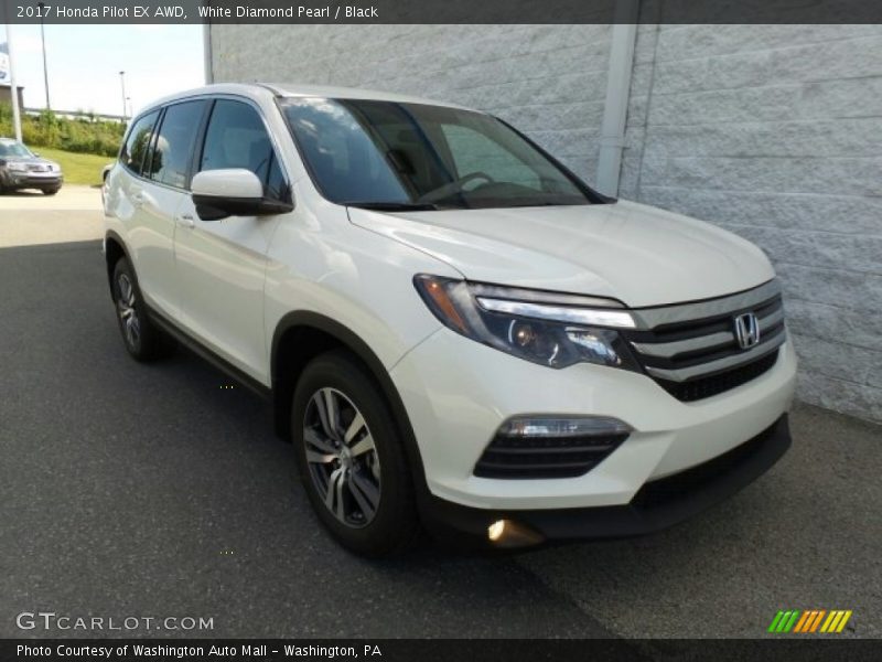 White Diamond Pearl / Black 2017 Honda Pilot EX AWD