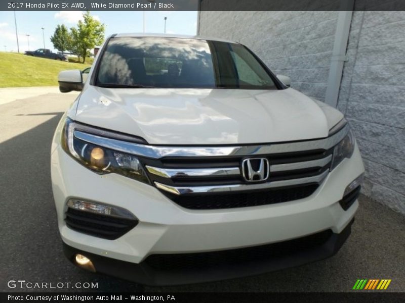 White Diamond Pearl / Black 2017 Honda Pilot EX AWD
