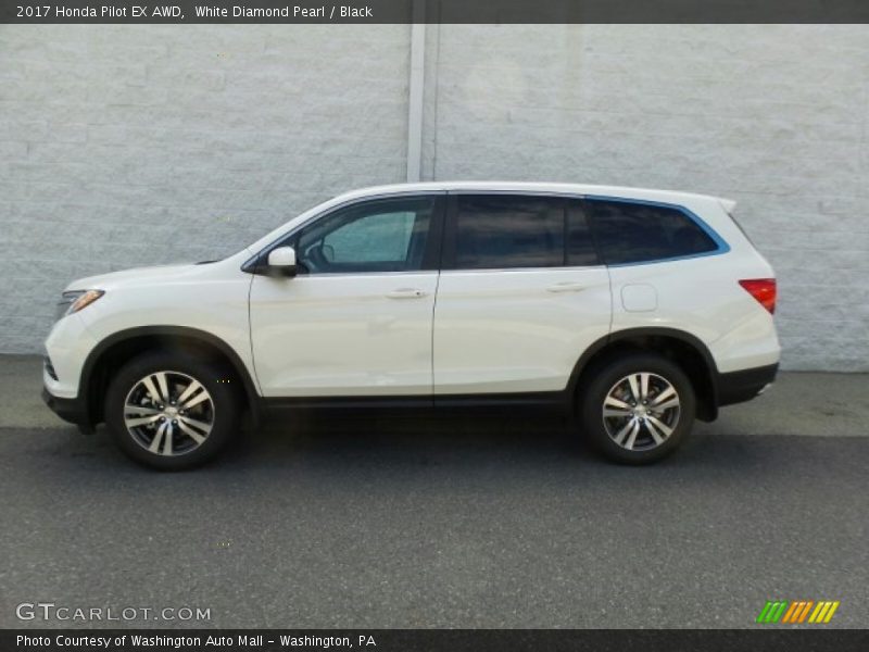 White Diamond Pearl / Black 2017 Honda Pilot EX AWD