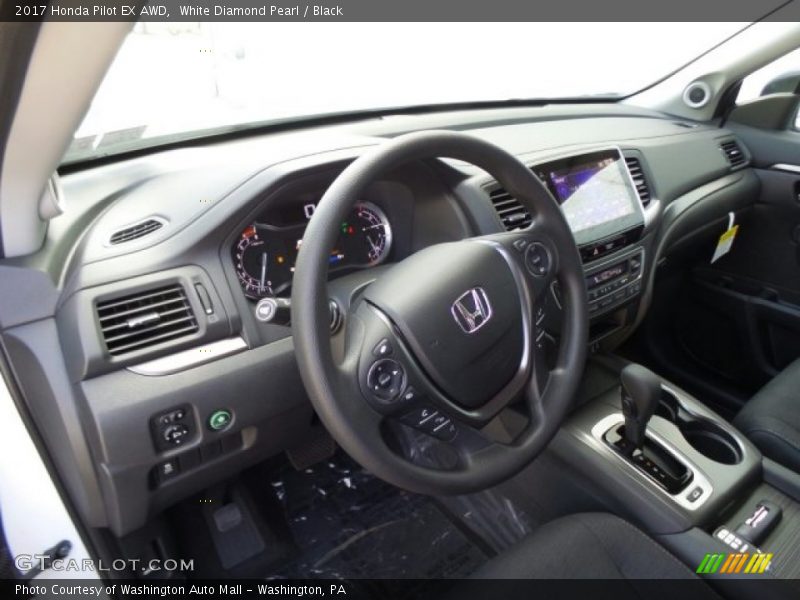 White Diamond Pearl / Black 2017 Honda Pilot EX AWD
