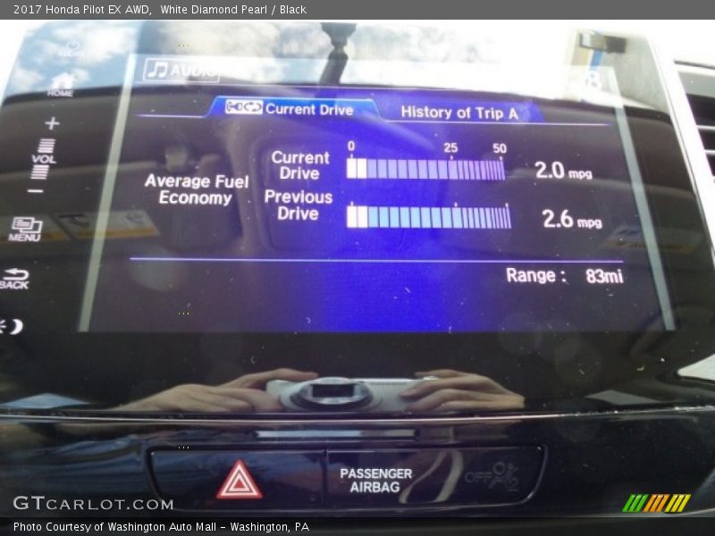 White Diamond Pearl / Black 2017 Honda Pilot EX AWD