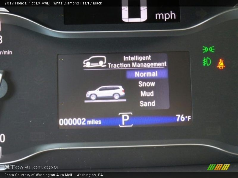 White Diamond Pearl / Black 2017 Honda Pilot EX AWD