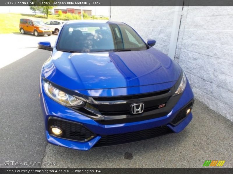 Aegean Blue Metallic / Black 2017 Honda Civic Si Sedan