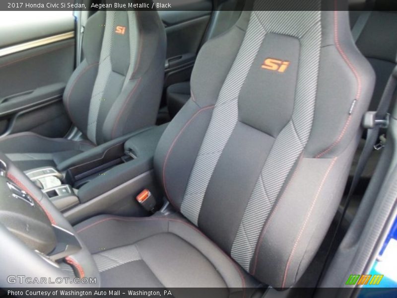 Aegean Blue Metallic / Black 2017 Honda Civic Si Sedan