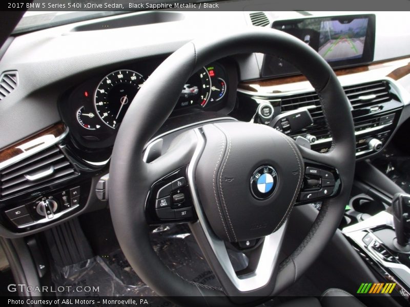 Black Sapphire Metallic / Black 2017 BMW 5 Series 540i xDrive Sedan